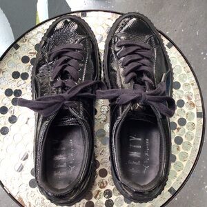 Fenty x Creeper by Rihanna Puma Black Patent Leather Lace-Up Sneakers